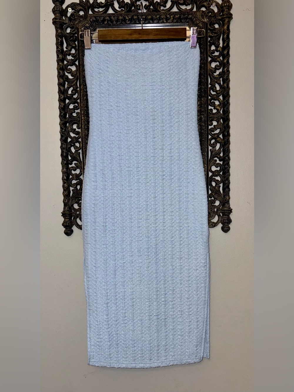 Women's White Textured Knit Dress